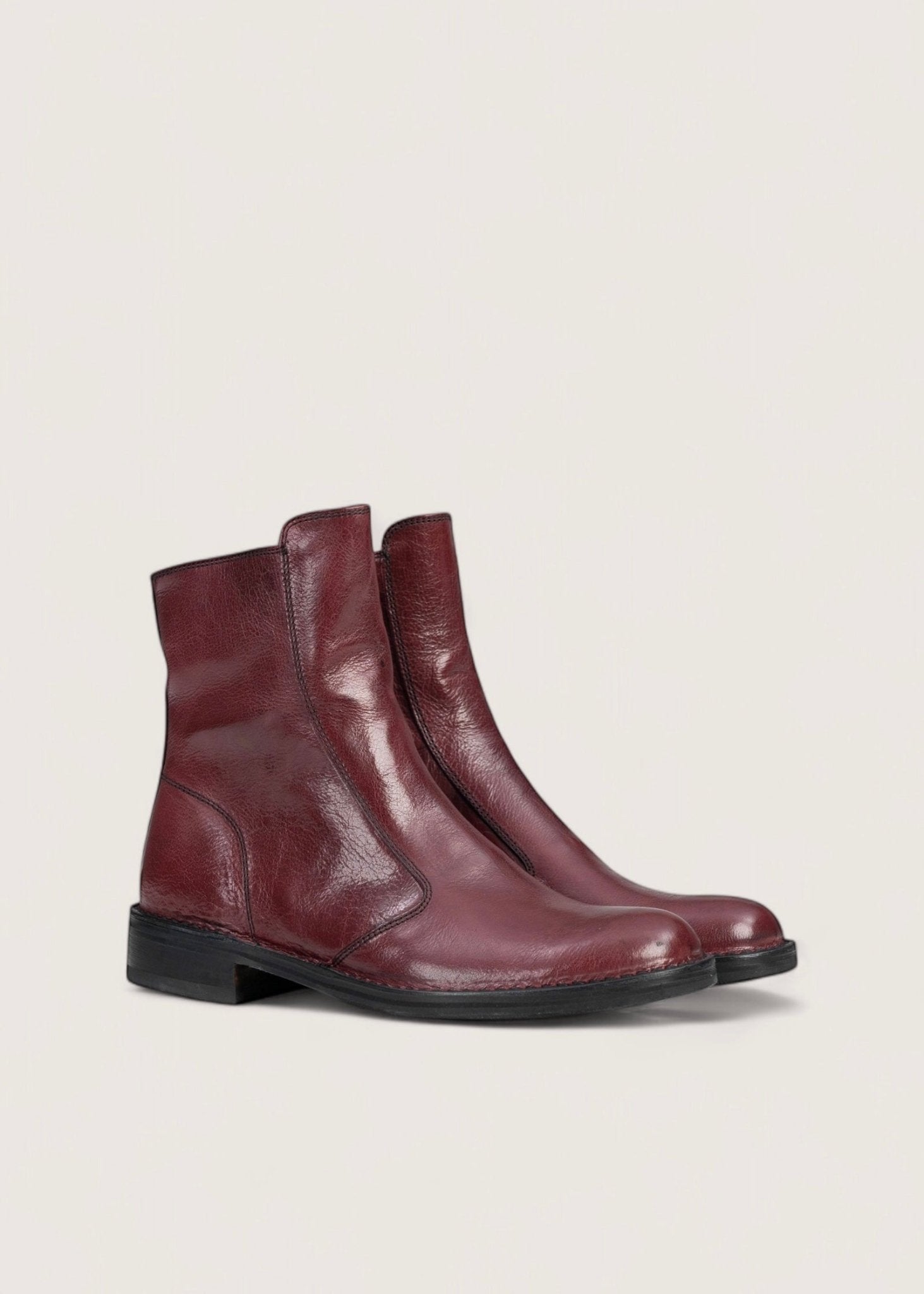 Bubetti 2078 Bordeau klassisk støvle med indvendig lynlås
