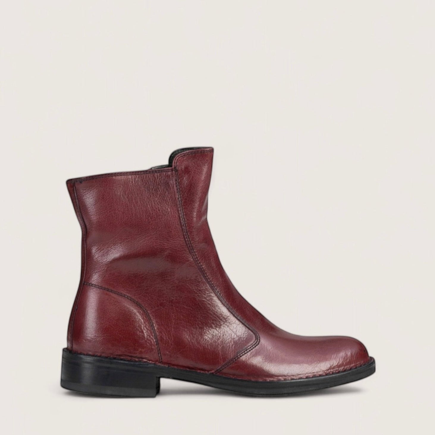 Bubetti 2078 Bordeau klassisk støvle med indvendig lynlås