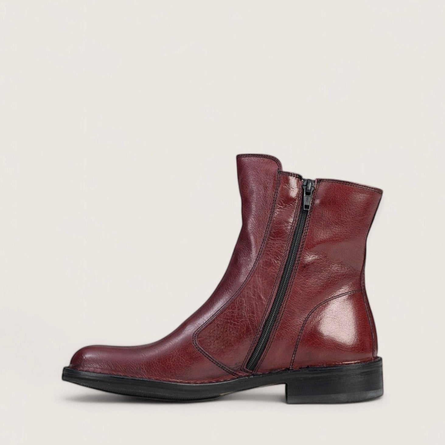 Bubetti 2078 Bordeau klassisk støvle med indvendig lynlås
