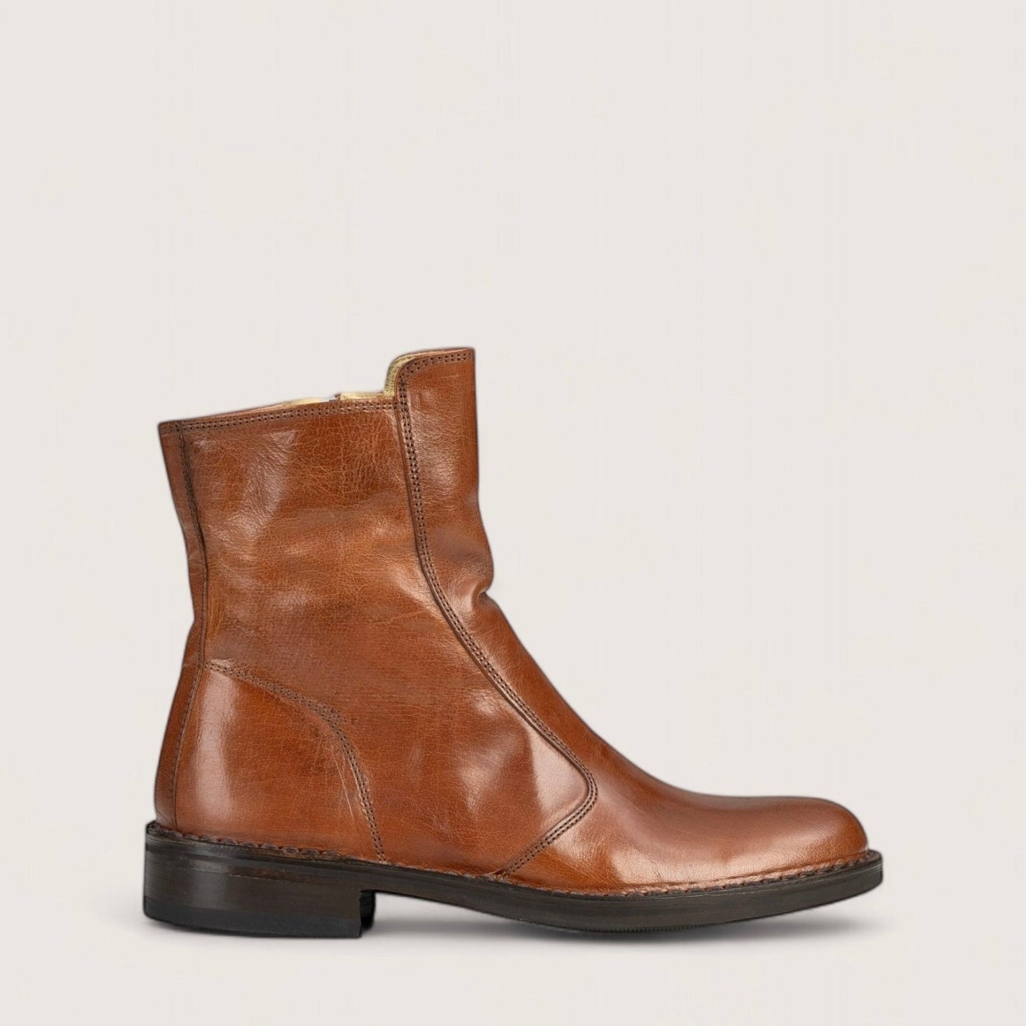 Bubetti 2078 Cognac klassisk støvle med indvendig lynlås