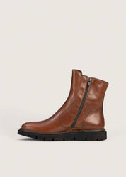 Bubetti 2078 Letvægtssål Cognac klassisk støvle med indvendig lynlås