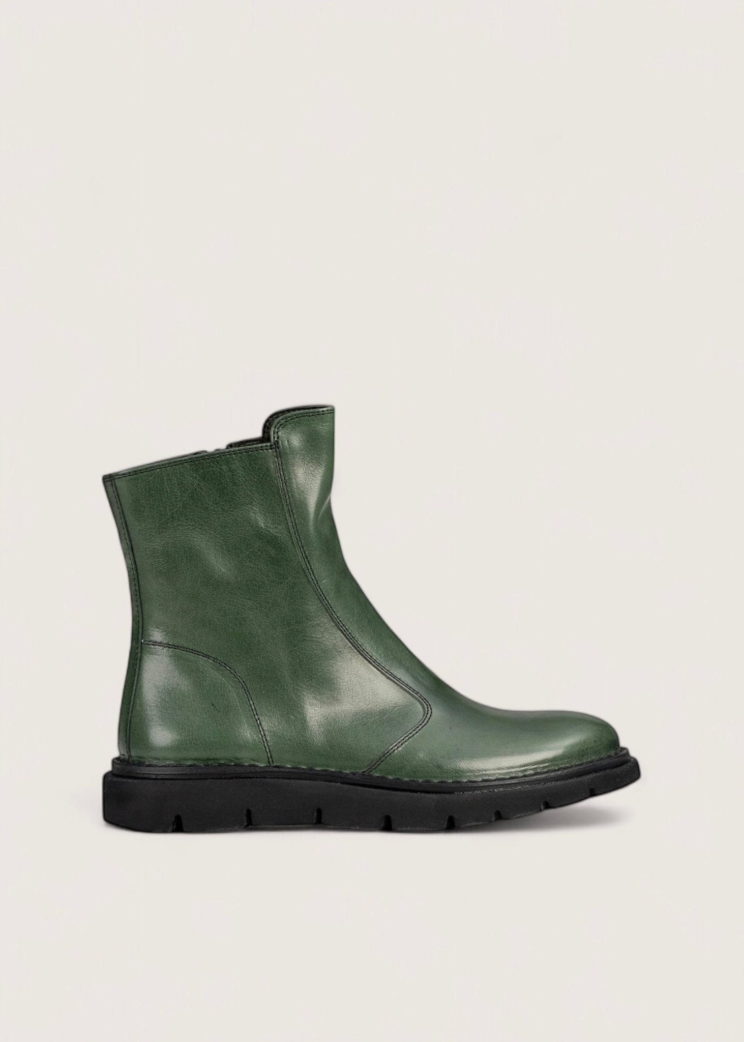 Bubetti 2078 Letvægtssål Grøn klassisk støvle med indvendig lynlås