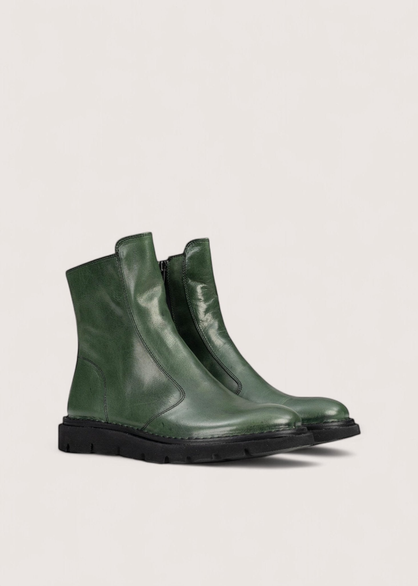 Bubetti 2078 Letvægtssål Grøn klassisk støvle med indvendig lynlås