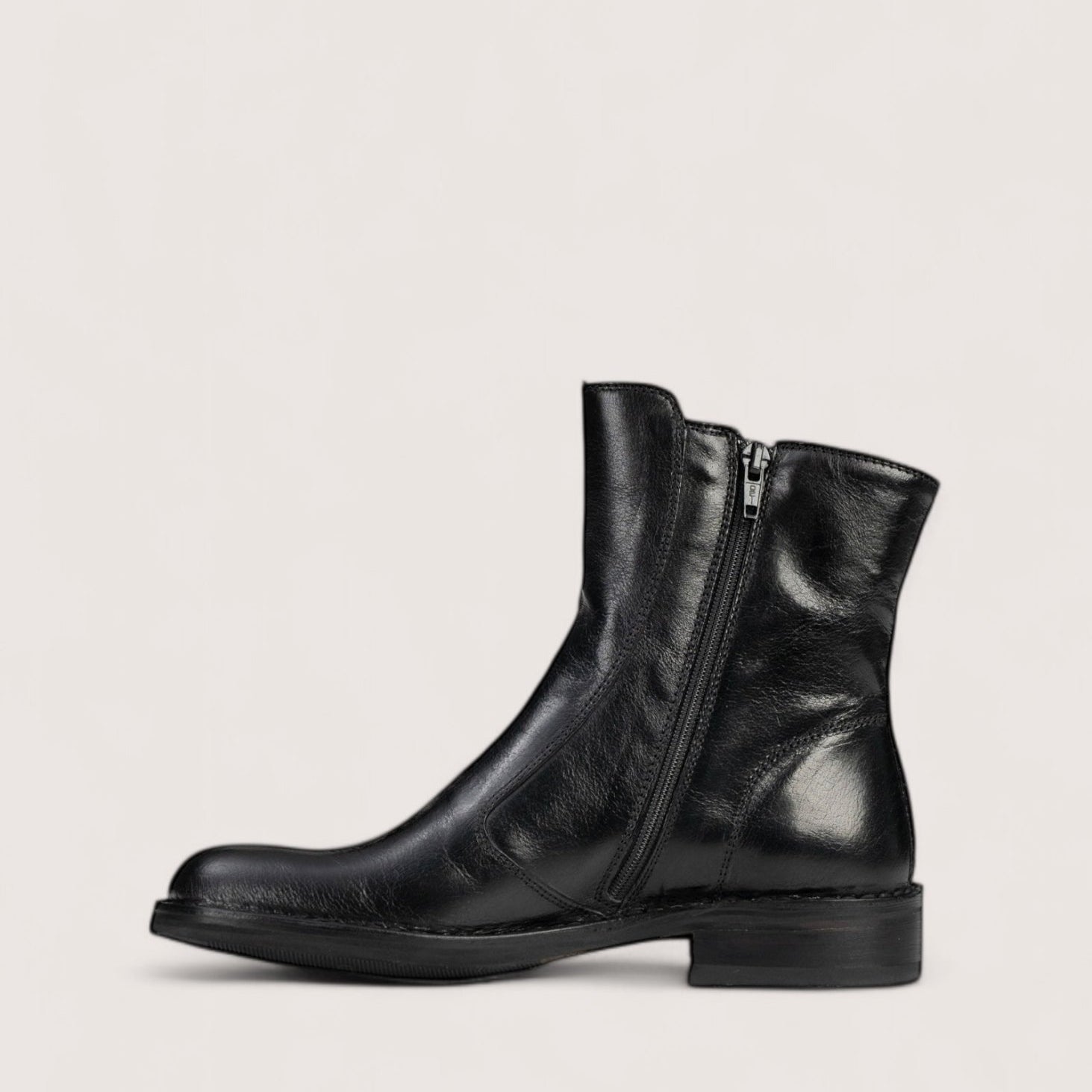 Bubetti 2078 Sort klassisk støvle med indvendig lynlås