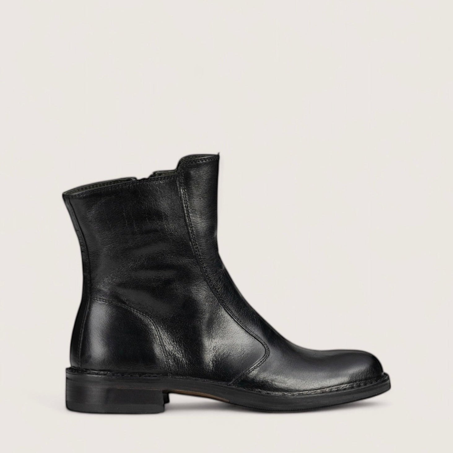 Bubetti 2078 Sort klassisk støvle med indvendig lynlås