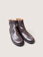 Bubetti 2531 Bred mørk brun flet støvle