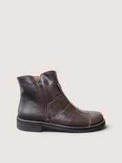 Bubetti 2531 Bred mørk brun flet støvle