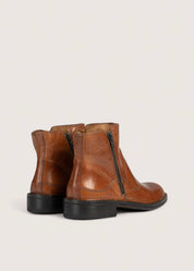 Bubetti 2558 Bred cognac støvle med dobbelt lynlås