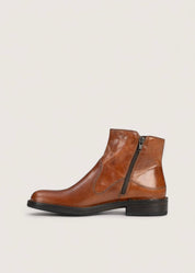 Bubetti 2558 Bred cognac støvle med dobbelt lynlås