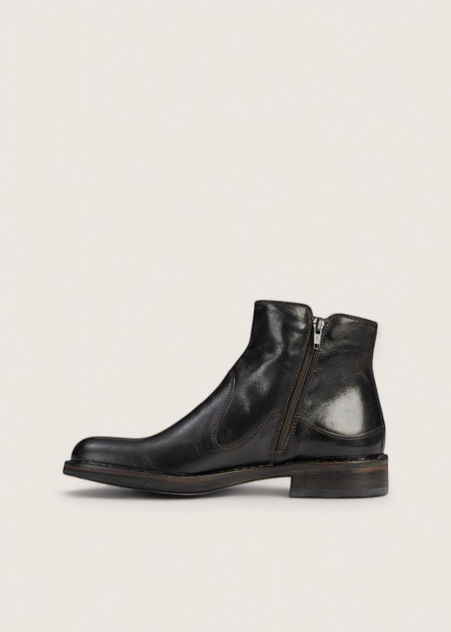 Bubetti 2558 Bred mørk brun støvle med dobbelt lynlås