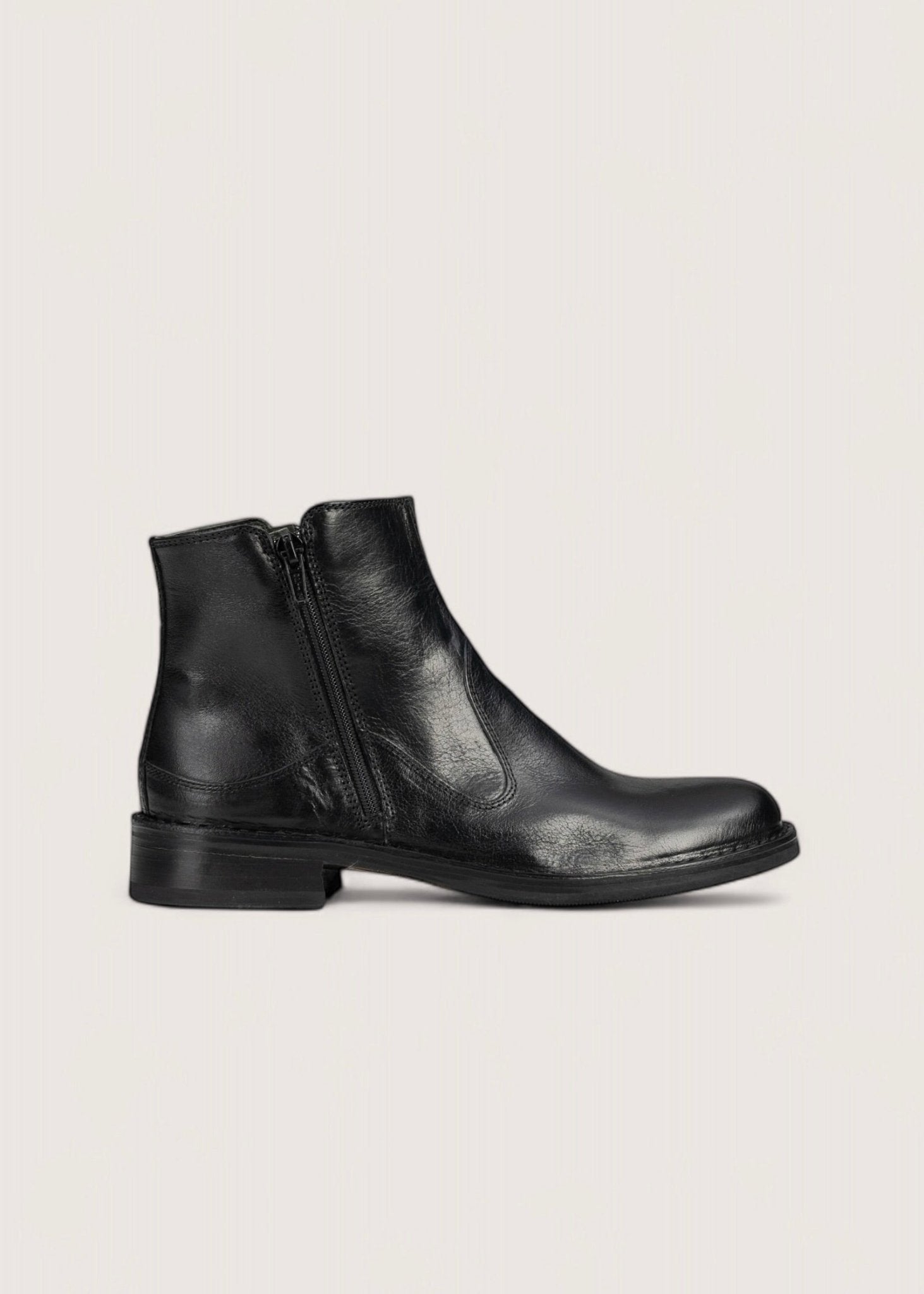 Bubetti 2558 Bred sort støvle med dobbelt lynlås
