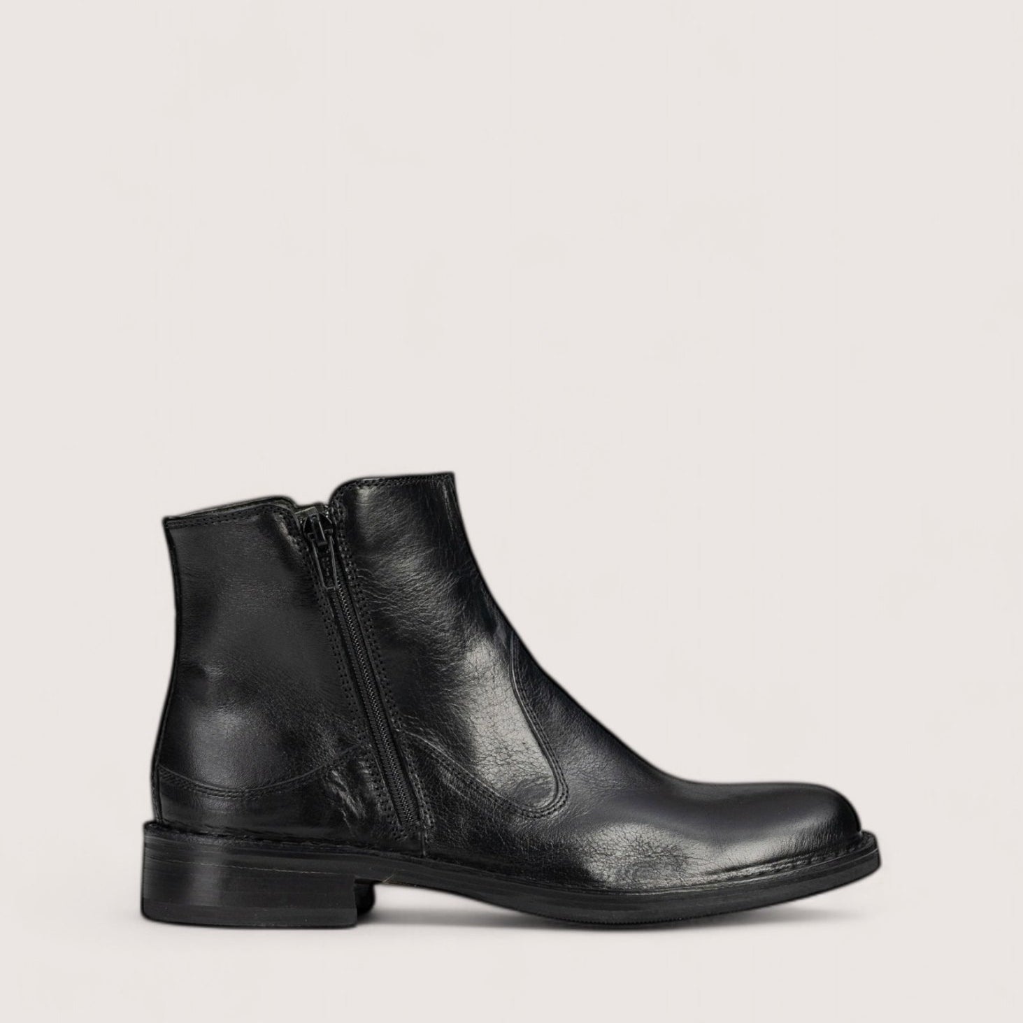 Bubetti 2558 Bred sort støvle med dobbelt lynlås