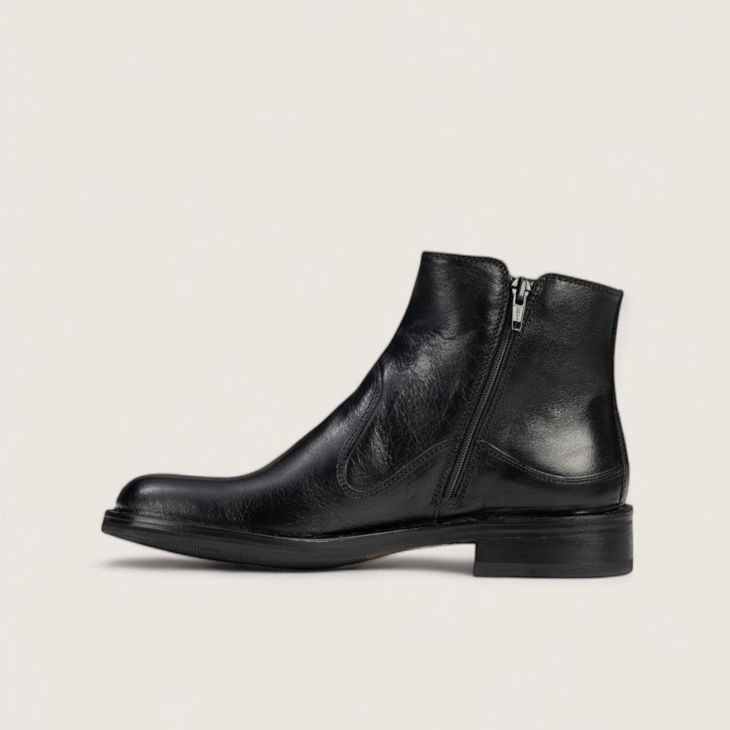Bubetti 2558 Bred sort støvle med dobbelt lynlås