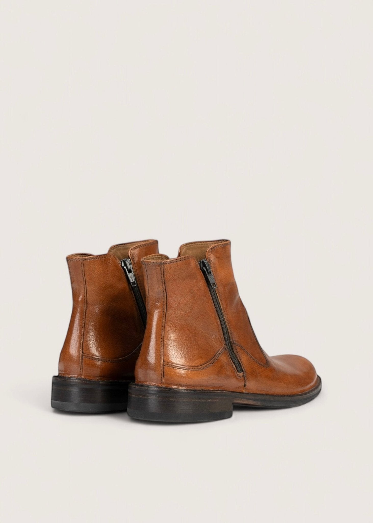 Bubetti 2558 cognac støvle med dobbelt lynlås