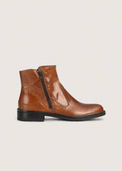 Bubetti 2558 cognac støvle med dobbelt lynlås