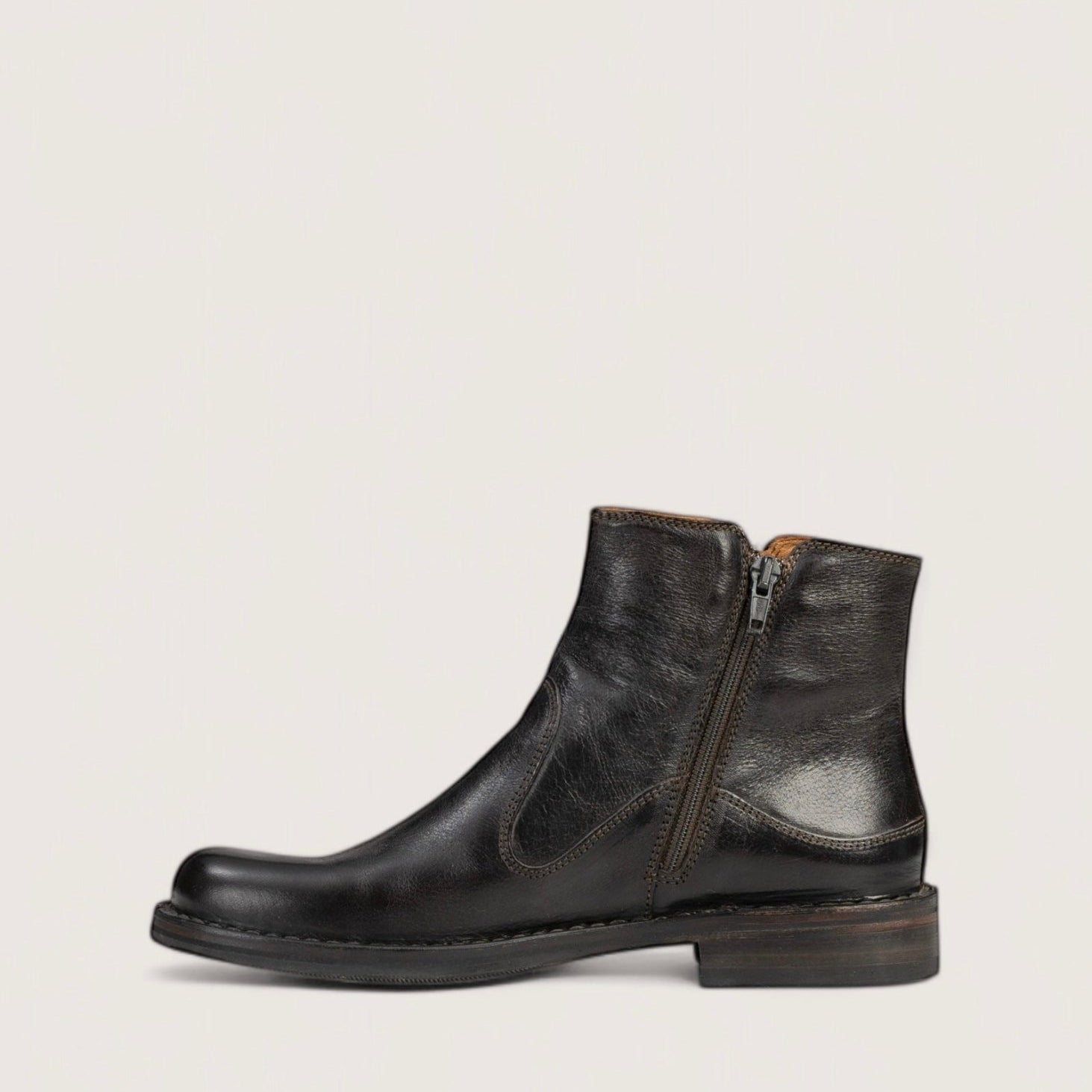 Bubetti 2558 mørk brun støvle med dobbelt lynlås