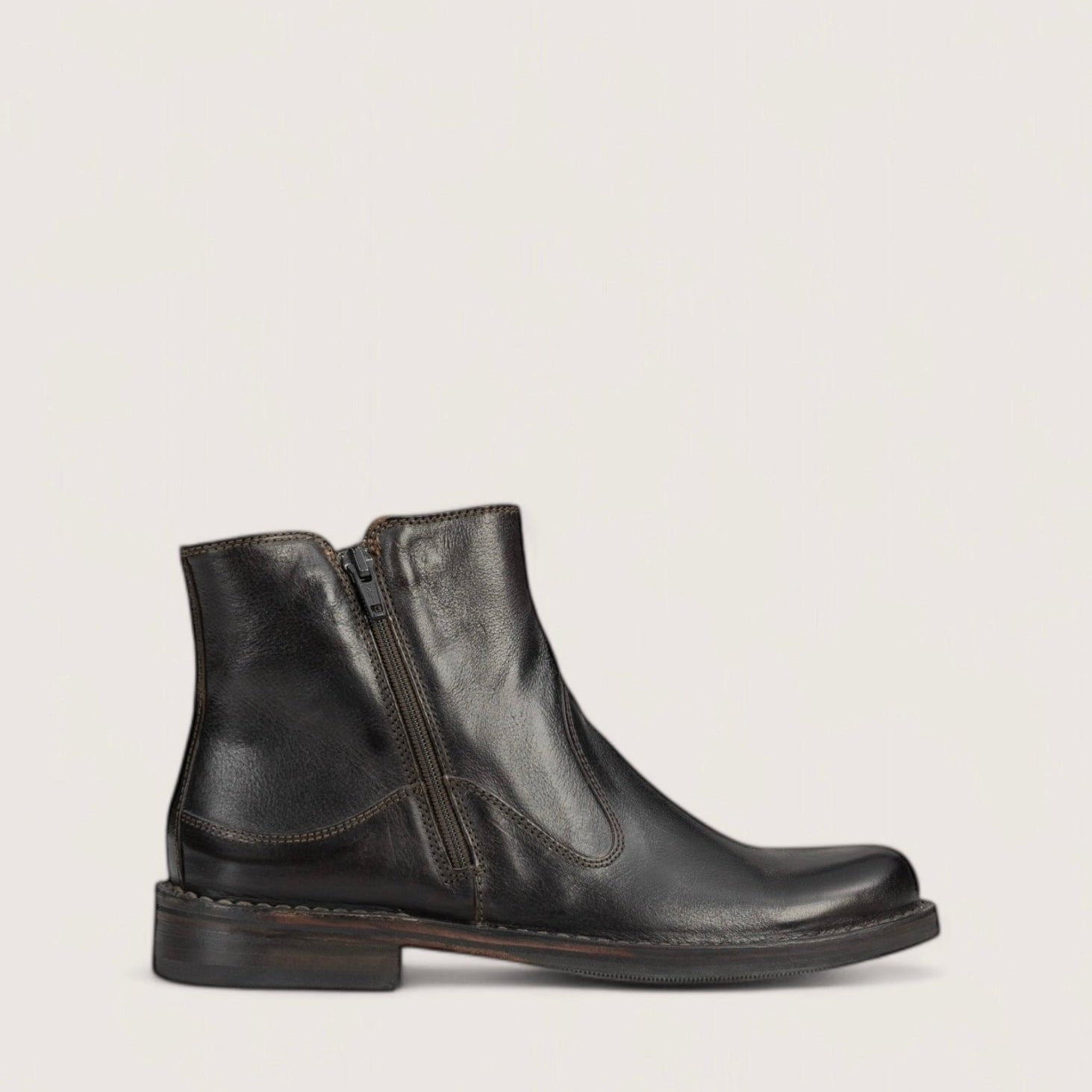 Bubetti 2558 mørk brun støvle med dobbelt lynlås