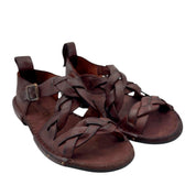 Bubetti 3446 Kastanje Patina remsandal med krydsende remme og hælkappe