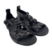 Bubetti 3446 Sort Patina remsandal med krydsende remme og hælkappe