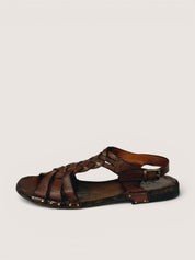 Bubetti 3456 Kastanje Patina rem sandal med flet
