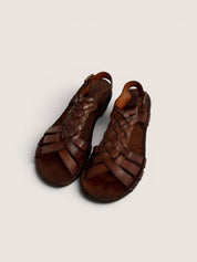 Bubetti 3456 Kastanje Patina rem sandal med flet