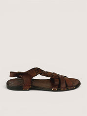 Bubetti 3456 Kastanje Patina rem sandal med flet