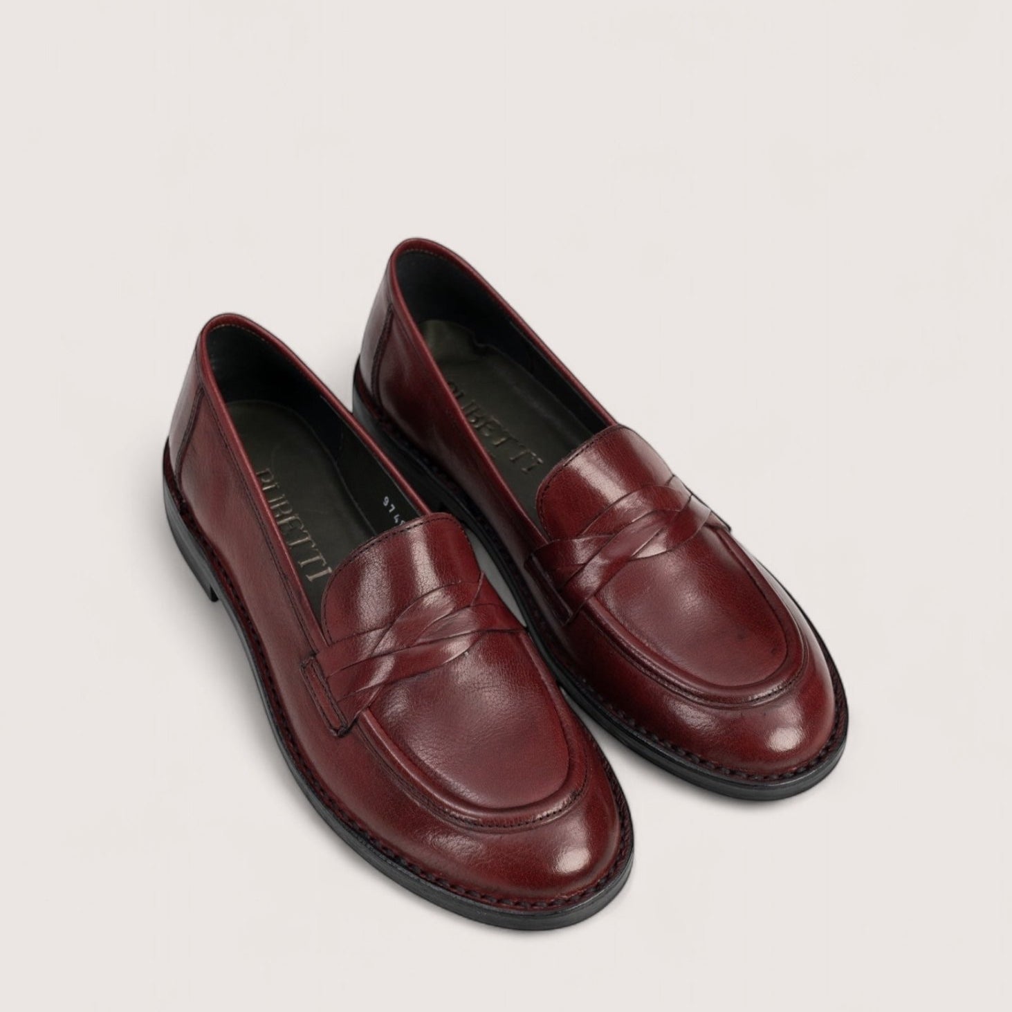 Bubetti 9748 Bordeaux Klassisk loafer med dekorative skind detaljer