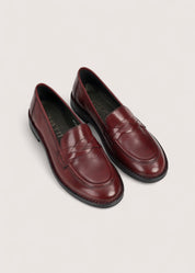 Bubetti 9748 Bordeaux Klassisk loafer med dekorative skind detaljer