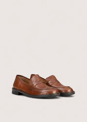 Bubetti 9748 cognac klassisk loafer med dekorative skind detaljer