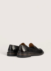 Bubetti 9748 mørk brun Klassisk loafer med dekorative skind detaljer