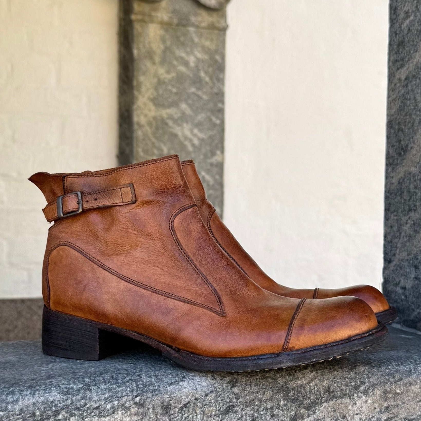 Bubetti 9849 Lux cognac vasket støvle med spænde
