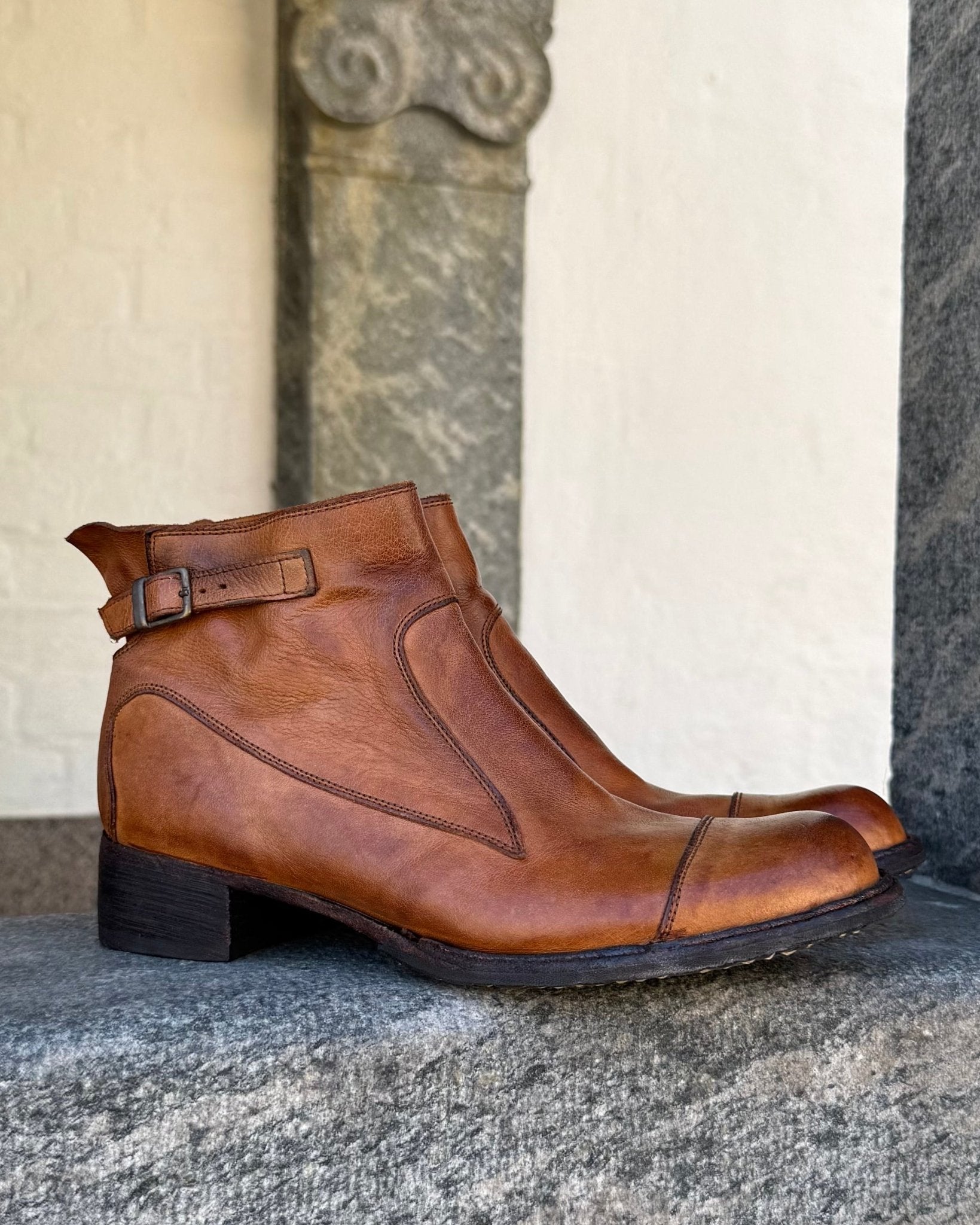Bubetti 9849 Lux cognac vasket støvle med spænde