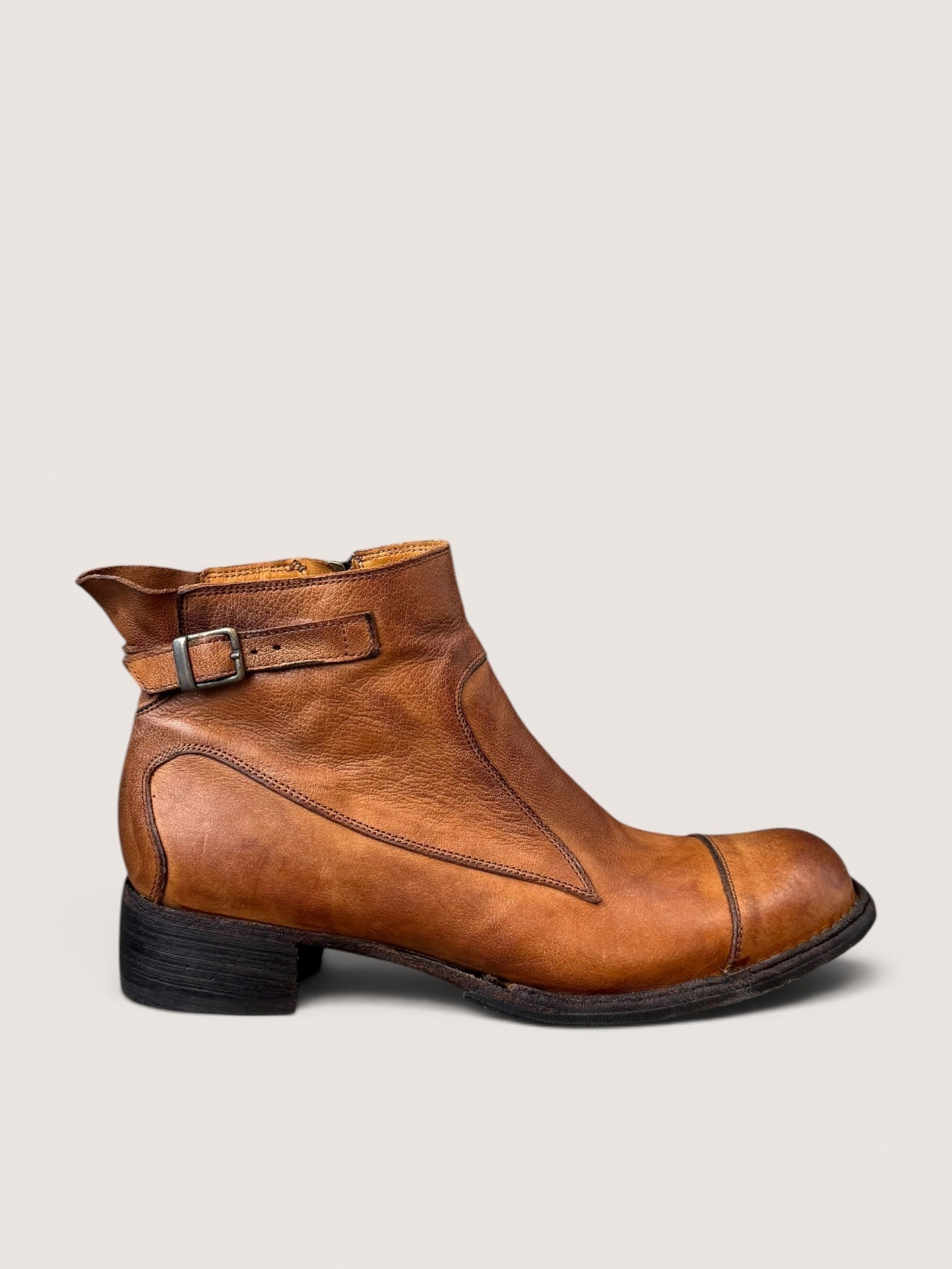 Bubetti 9849 Lux cognac vasket støvle med spænde