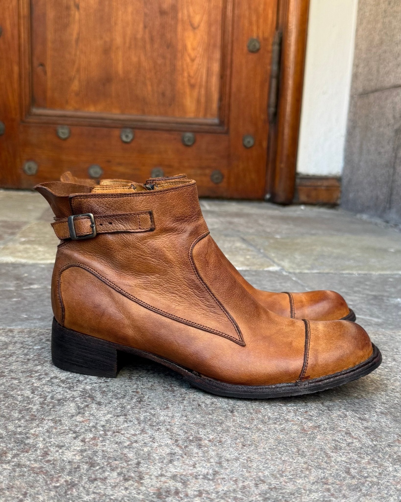 Bubetti 9849 Lux cognac vasket støvle med spænde