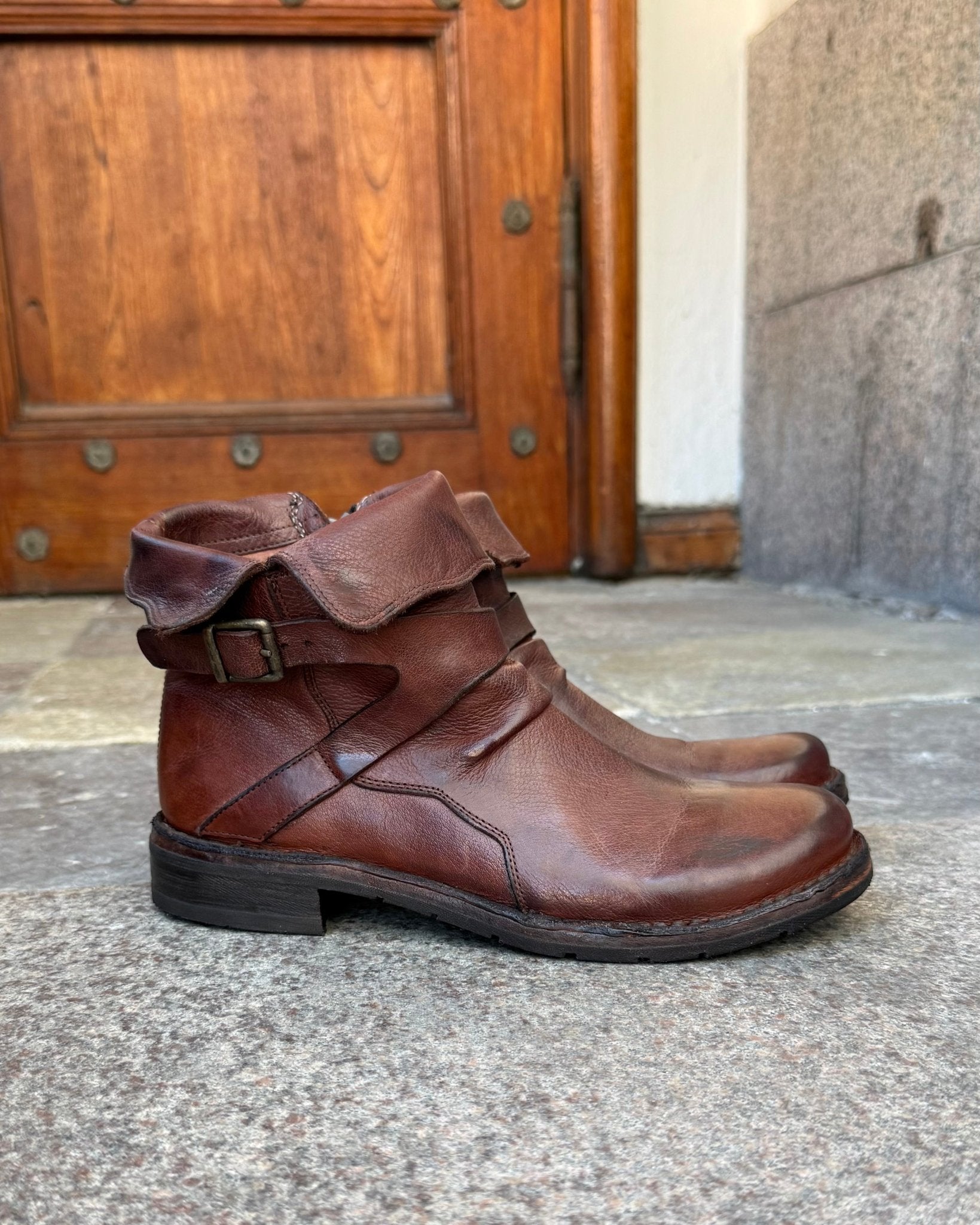 Bubetti 9895 kastanje kort støvle med rem