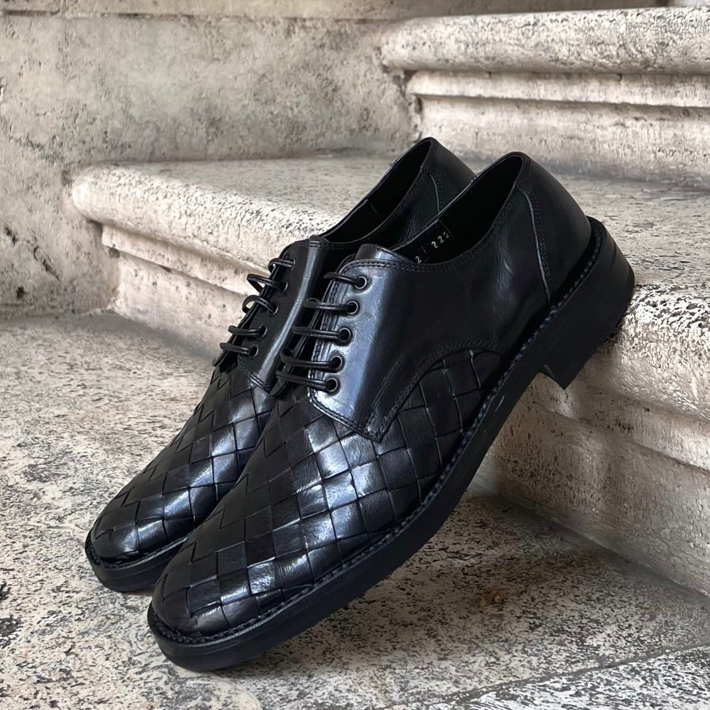 Bubetti Herre 8119 Sort håndflettet snøresko