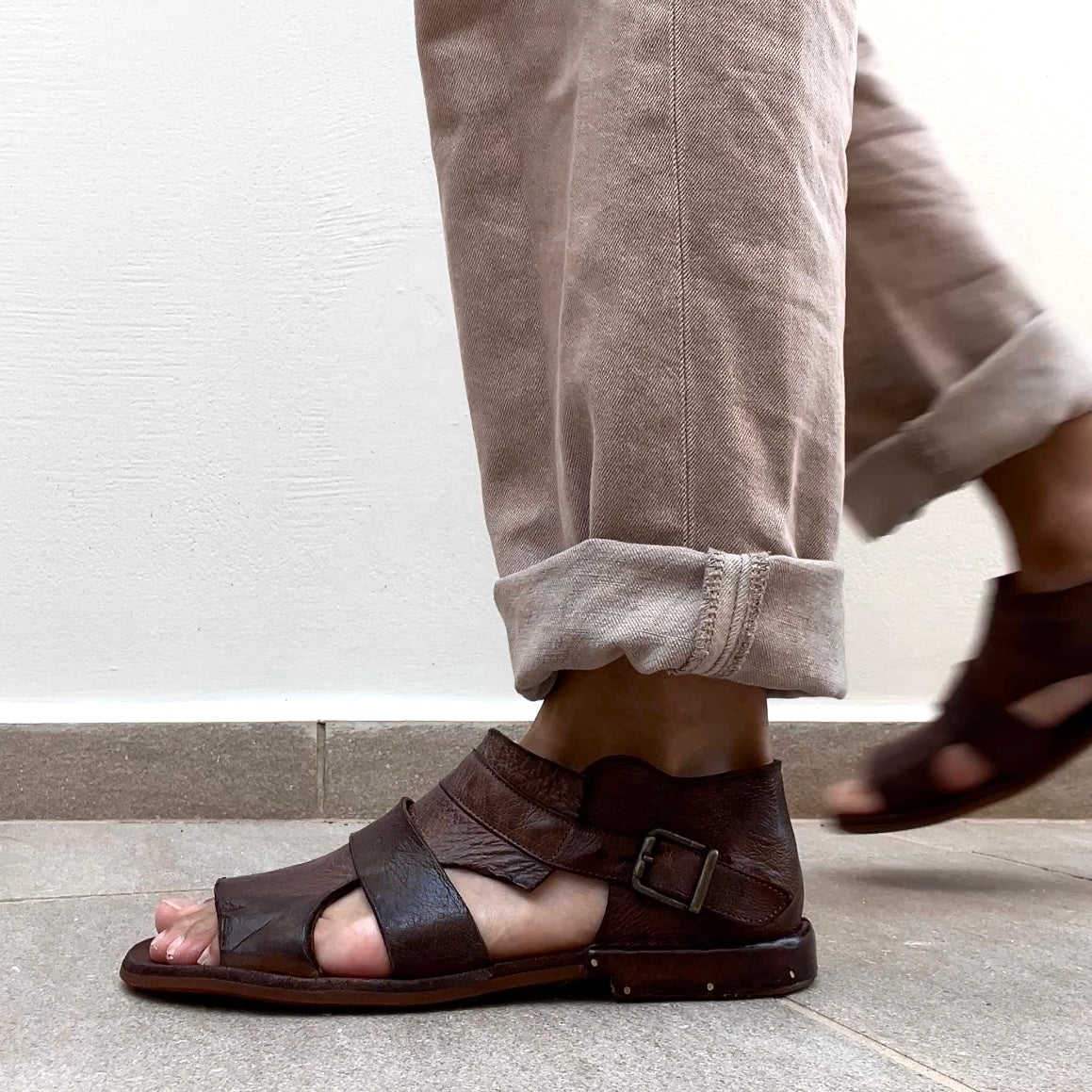 Bubetti Herre 8691 Gladiator Sandal Kastanje patina