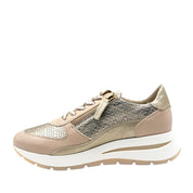 DLSport 6561 Guld Sneaker med Lynlås & Snøre