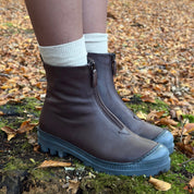 Lofina I6 - 967 Mørkbrun Damestøvle med Lynlås over Vrist