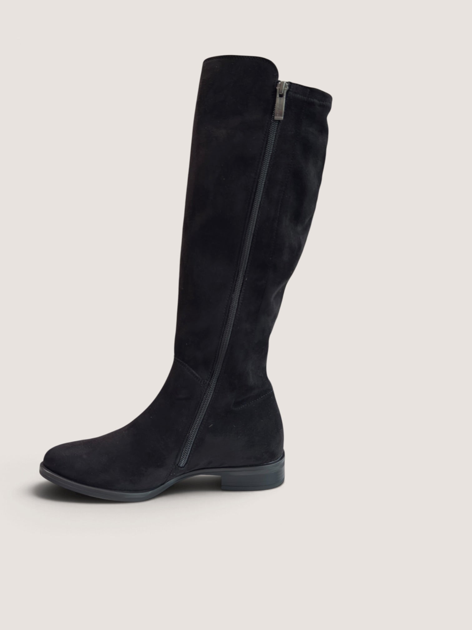 Paul Green 8254-000 sort lang ruskind stretch støvle