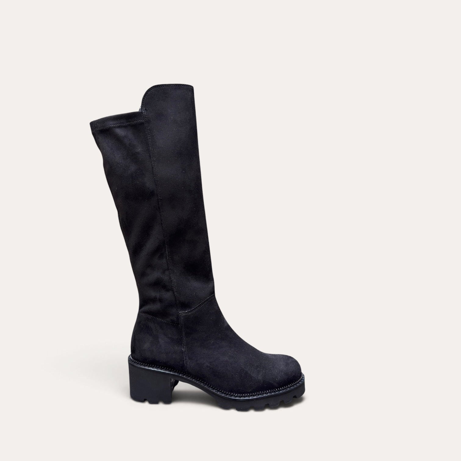 Paul Green 8289-000 sort lang stretch støvle dame