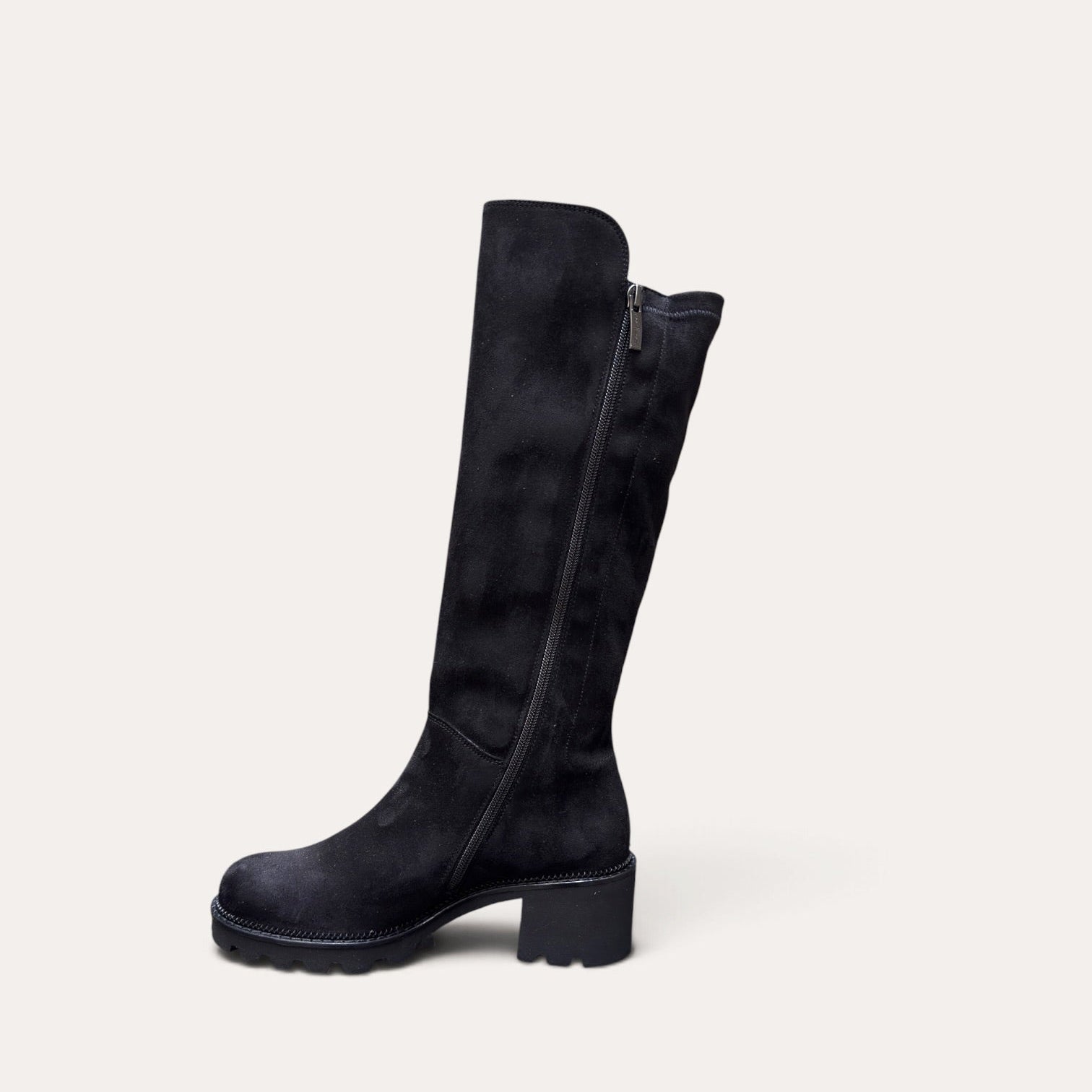 Paul Green 8289-000 sort lang stretch støvle dame