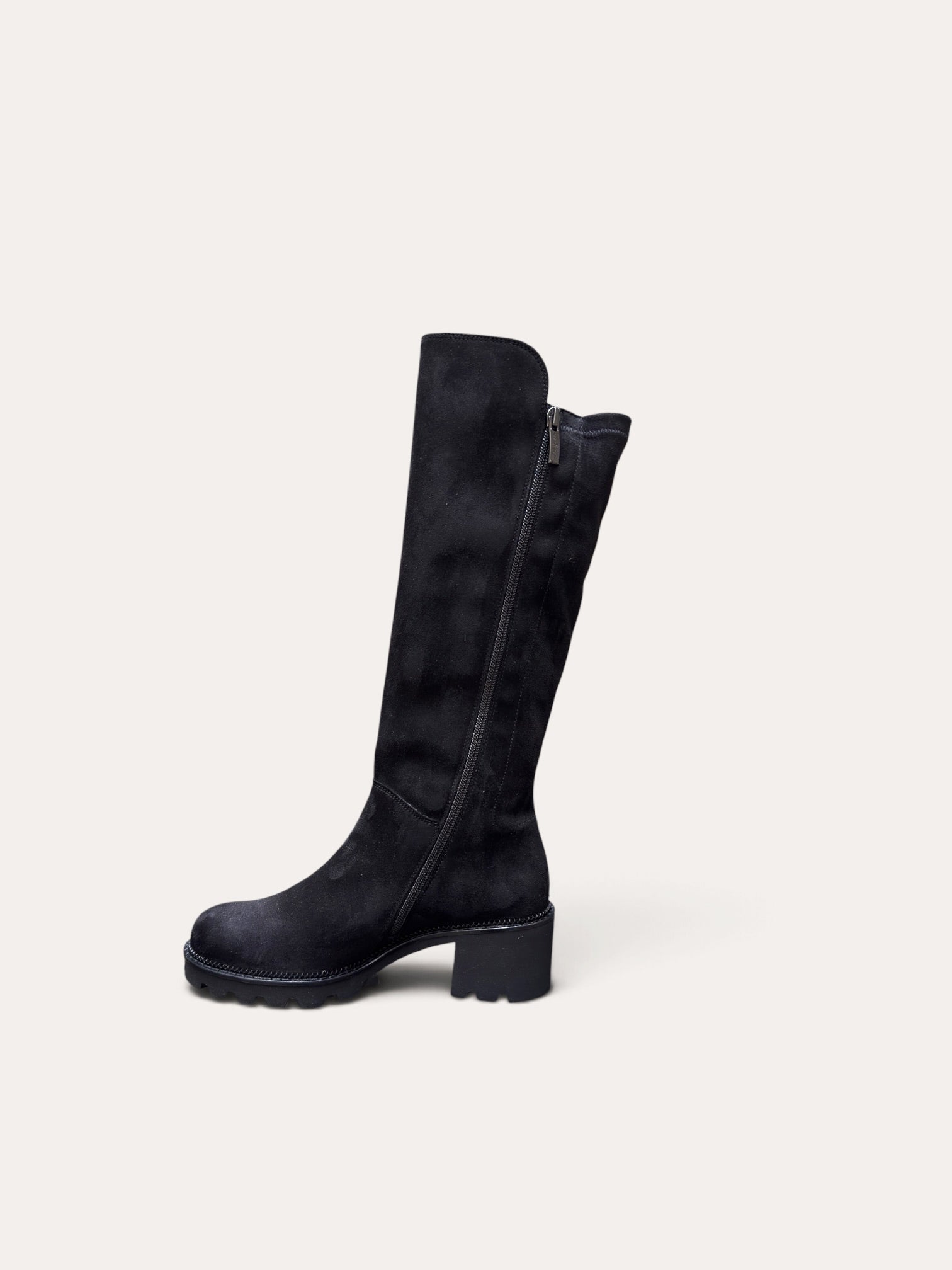 Paul Green 8289-000 sort lang stretch støvle dame