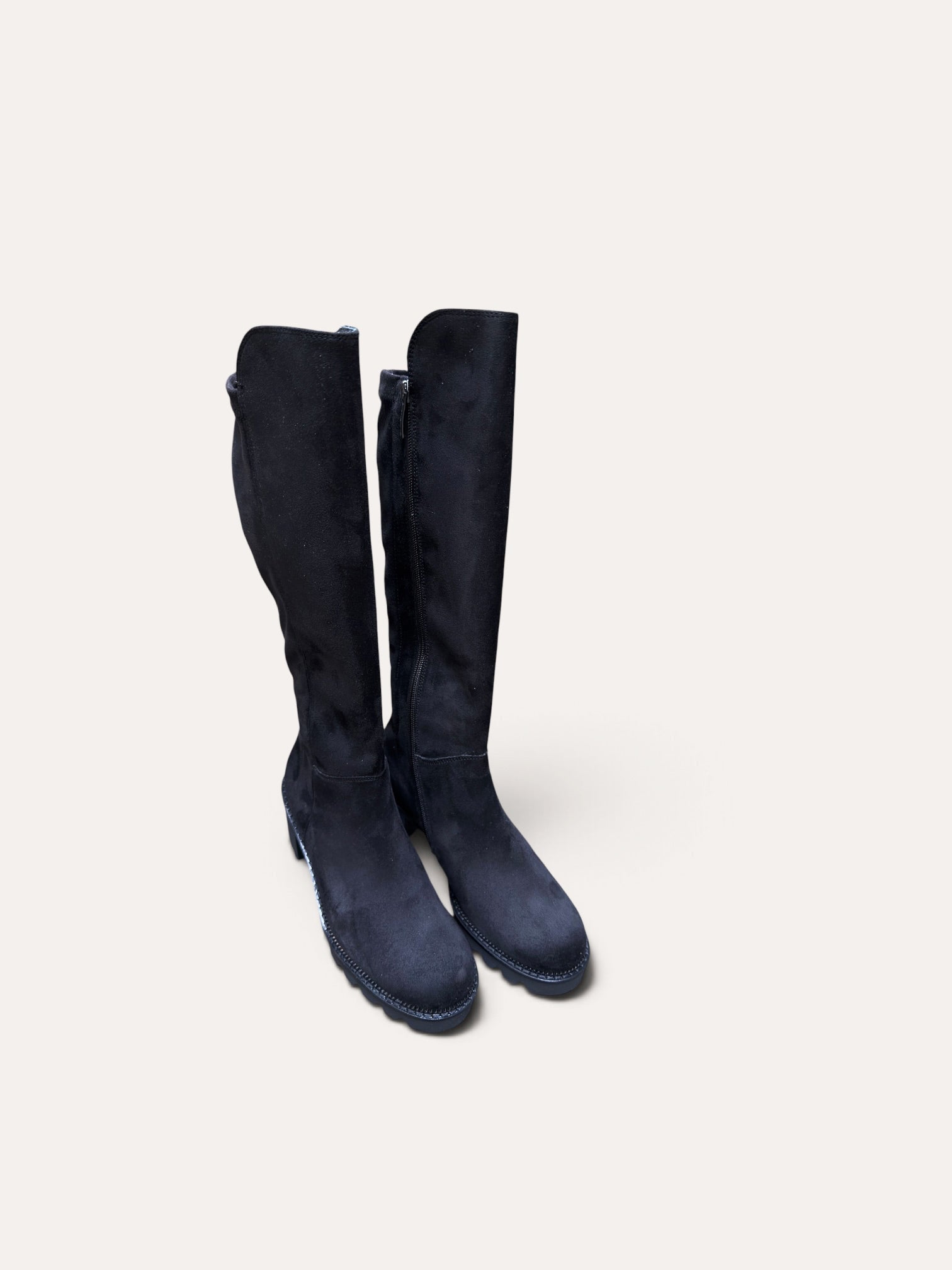 Paul Green 8289-000 sort lang stretch støvle dame