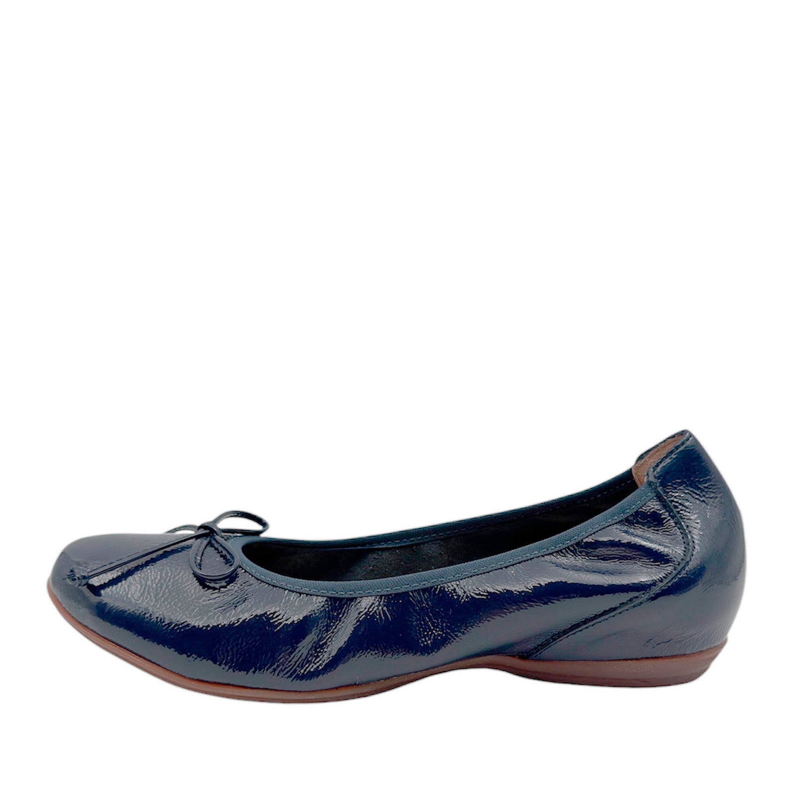 Wonders A - 30130 Ballerina med indbygget kilehæl navy lak skind