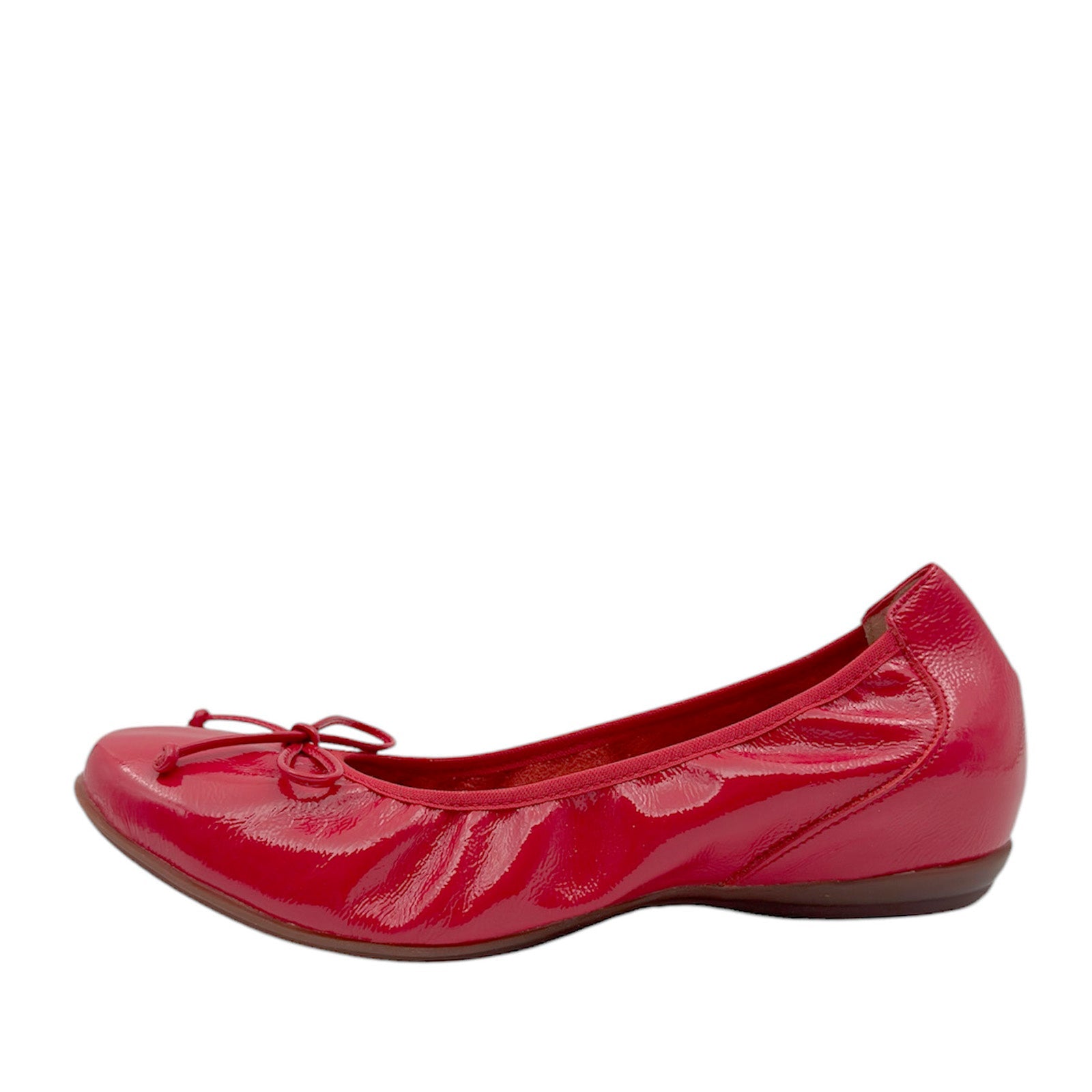 Wonders A - 30130 Ballerina med indbygget kilehæl rød lak skind