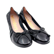 Wonders A - 30130 Ballerina med indbygget kilehæl sort lak skind