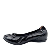Wonders A - 30130 Ballerina med indbygget kilehæl sort lak skind
