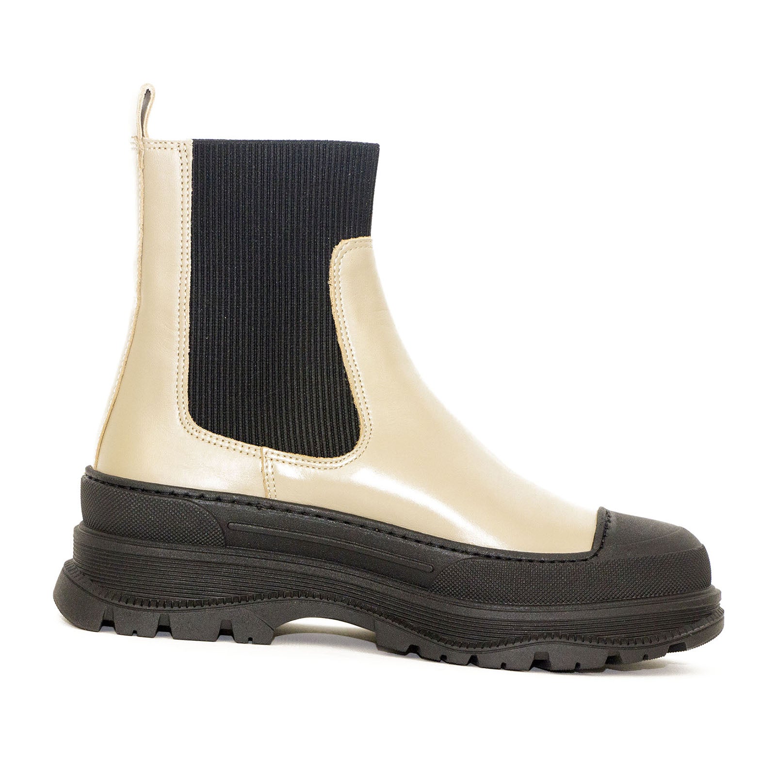 Angulus 7708 Beige Dame Skind Støvle med elastik