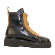 Billi Bi - 1330 - chunky støvle m. lynlås op ad vristen - sort/cognac